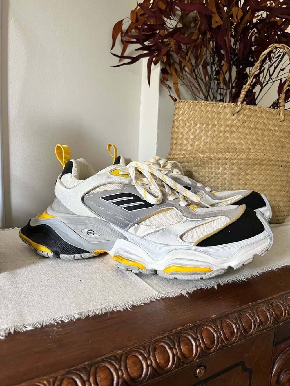 Balenciaga Cargo Sneakers in grey and yellow